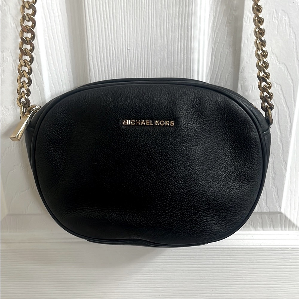 Michael Kors Black Crossbody Bag with Gold Chain
